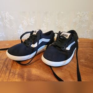 Vans Kids Black and White Sneakers 11y